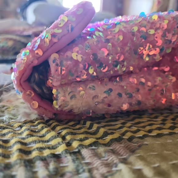 Kurt Geiger Pink Sequin Clutch